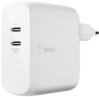 Belkin dual USB-C wandlader (Wit)