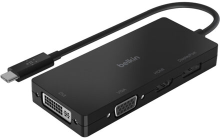 Belkin USB-C multipoort videoadapter (HDMI, VGA, Displayport, DVI) - Zwart