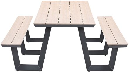 Bell picknick set 280x178xH75 cm carbon black/light teak VW Bruin