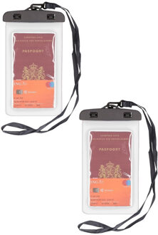 Bella 2x Stuks Bellatio Design waterdicht documententasje / waardevolle spullenhoesje - Wit - Telefoonhoesjes