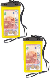Bella 2x Stuks Bellatio Design waterdicht geldbuidel / moneybelt nektasje - Geel