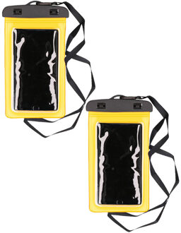 Bella 2x Stuks Bellatio Design waterdicht telefoonhoesje voor alle telefoons tot 6 inch geel - Telefoonhoesjes