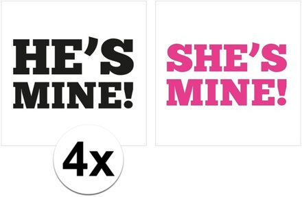 Bella 4x Hetero koppel bruiloft schoenzool stickers