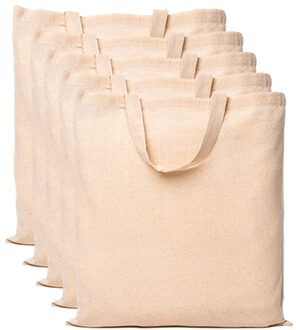 Bella Katoenen boodschappen tas - 10x - naturel - 100% katoen - draagtasjes - 38 x 42 cm