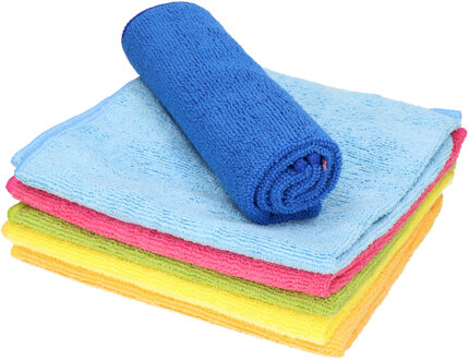 Bella Sorbo Microvezeldoeken gekleurd - 12x stuks - 40 x 40 cm - Vaatdoeken microvezel - Micorvezeldoekjes