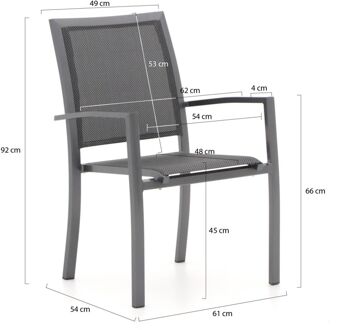 Bellagio Anzio/Fidenza 160cm dining tuinset 5-delig stapelbaar - Laagste prijsgarantie! Grijs