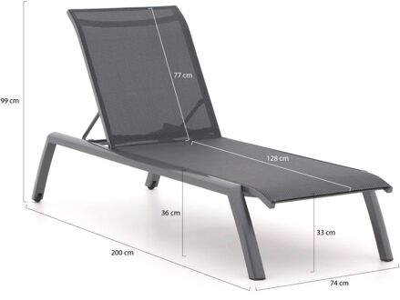 Bellagio Anzio ligbed met wiel - Laagste prijsgarantie! Grijs