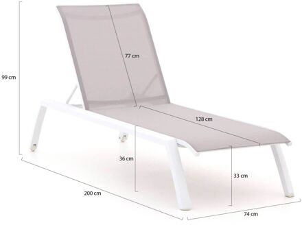 Bellagio Anzio ligbed met wiel - Laagste prijsgarantie! Wit