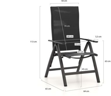Bellagio Avio/Sestino 160cm dining tuinset 5-delig verstelbaar - Laagste prijsgarantie! Grijs