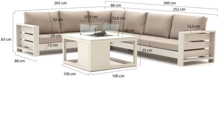 Bellagio Avolo/Cosiraw 100cm hoek loungeset 3-delig links 6-zits - Laagste prijsgarantie! Taupe