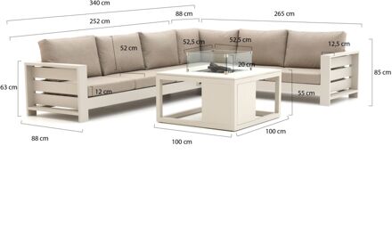 Bellagio Avolo/Cosiraw 100cm hoek loungeset 3-delig rechts 6-zits - Laagste prijsgarantie! Taupe
