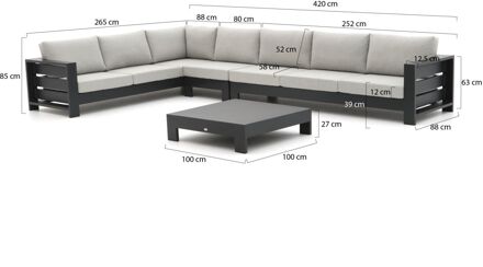 Bellagio Avolo hoek loungeset 4-delig links - Laagste prijsgarantie! Grijs