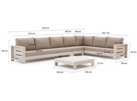 Bellagio Avolo hoek loungeset 4-delig rechts 7-zits - Laagste prijsgarantie! Taupe