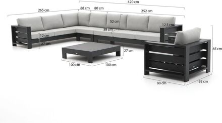 Bellagio Avolo hoek loungeset 5-delig links - Laagste prijsgarantie! Grijs