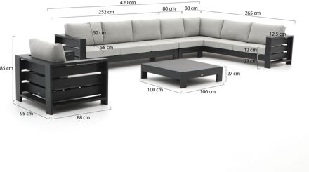 Bellagio Avolo hoek loungeset 5-delig rechts - Laagste prijsgarantie! Grijs