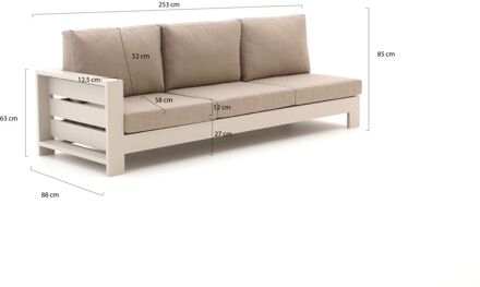 Bellagio Avolo lounge tuinbank 3-zits rechterarm 253cm - Laagste prijsgarantie! Taupe