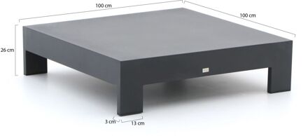 Bellagio Avolo lounge tuintafel 100x100x26cm - Laagste prijsgarantie! Grijs
