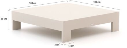 Bellagio Avolo lounge tuintafel 100x100x26cm - Laagste prijsgarantie! Taupe