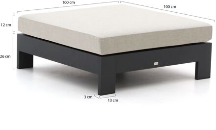 Bellagio Avolo lounge voetenbank 100x100x26cm - Laagste prijsgarantie! Grijs