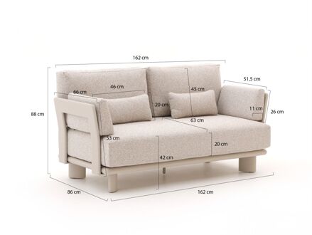 Bellagio Battuello lounge tuinbank 2-zits 160cm - Laagste prijsgarantie! Taupe