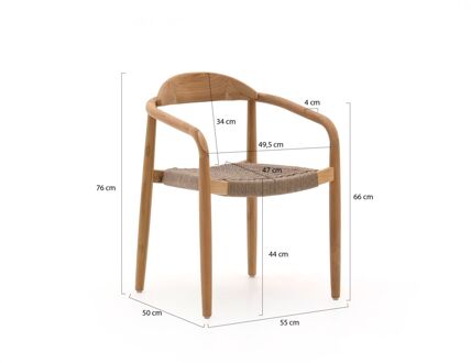 Bellagio Berbaro/Bruca 170cm dining tuinset 5-delig stapelbaar - Laagste prijsgarantie! Bruin