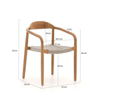 Bellagio Berbaro/Bruca 90cm dining tuinset 3-delig stapelbaar - Laagste prijsgarantie! Bruin