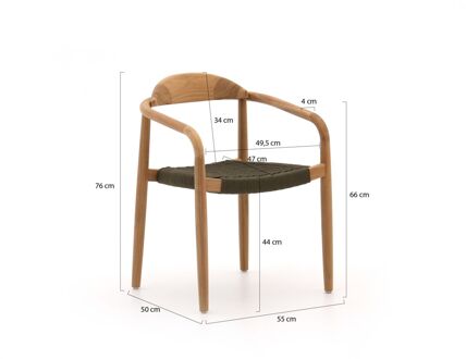 Bellagio Berbaro/Bruca 90cm dining tuinset 3-delig stapelbaar - Laagste prijsgarantie! Bruin