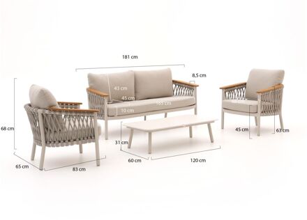 Bellagio Birgi Novo stoel-bank loungeset 4-delig - Laagste prijsgarantie! Taupe