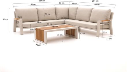 Bellagio Bisenzio hoek loungeset 4-delig - Laagste prijsgarantie! Taupe