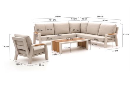 Bellagio Bisenzio hoek loungeset 5-delig - Laagste prijsgarantie! Taupe