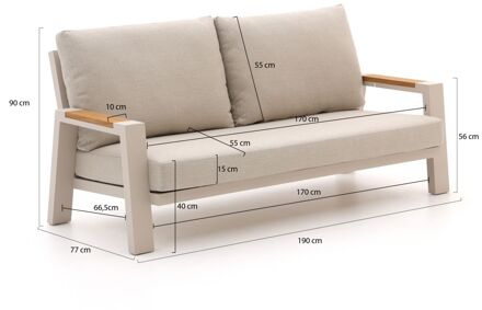 Bellagio Bisenzio lounge tuinbank 2-zits 190cm - Laagste prijsgarantie! Wit