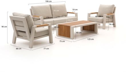 Bellagio Bisenzio stoel-bank loungeset 4-delig - Laagste prijsgarantie! Taupe