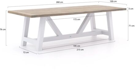 Bellagio Bresimo dining tuintafel 260x100cm - Laagste prijsgarantie! Bruin