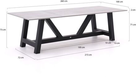 Bellagio Bresimo dining tuintafel 260x100cm - Laagste prijsgarantie! Grijs