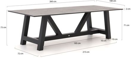 Bellagio Bresimo dining tuintafel 260x100cm - Laagste prijsgarantie! Grijs