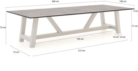 Bellagio Bresimo dining tuintafel 260x100cm - Laagste prijsgarantie! Grijs