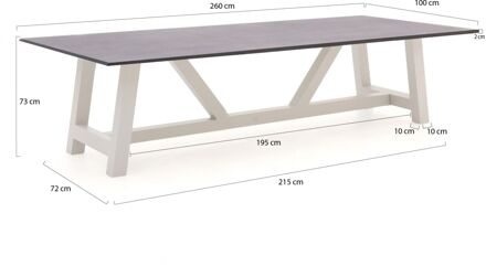 Bellagio Bresimo dining tuintafel 260x100cm - Laagste prijsgarantie! Grijs