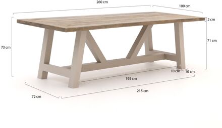 Bellagio Bresimo dining tuintafel 260x100cm - Laagste prijsgarantie! Taupe