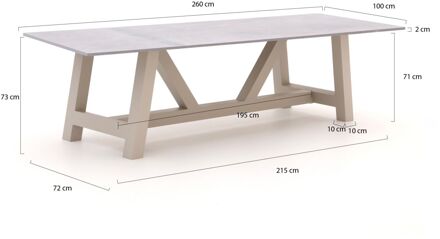 Bellagio Bresimo dining tuintafel 260x100cm - Laagste prijsgarantie! Taupe