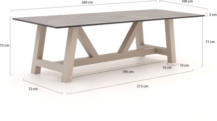 Bellagio Bresimo dining tuintafel 260x100cm - Laagste prijsgarantie! Taupe