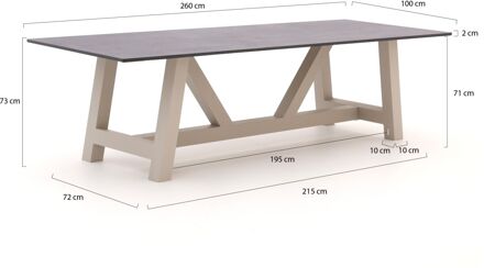 Bellagio Bresimo dining tuintafel 260x100cm - Laagste prijsgarantie! Taupe