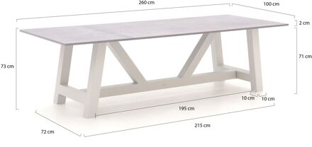 Bellagio Bresimo dining tuintafel 260x100cm - Laagste prijsgarantie! Wit