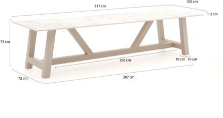 Bellagio Bresimo dining tuintafel 317x100cm - Laagste prijsgarantie! Grijs