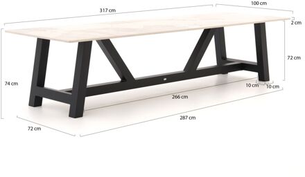 Bellagio Bresimo dining tuintafel 317x100cm - Laagste prijsgarantie! Grijs