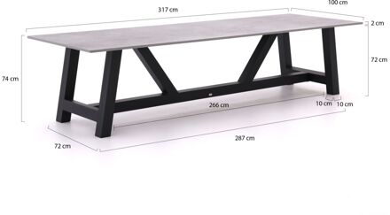 Bellagio Bresimo dining tuintafel 317x100cm - Laagste prijsgarantie! Grijs