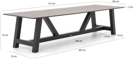 Bellagio Bresimo dining tuintafel 317x100cm - Laagste prijsgarantie! Grijs