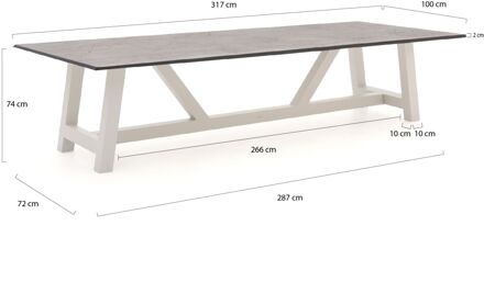 Bellagio Bresimo dining tuintafel 317x100cm - Laagste prijsgarantie! Grijs