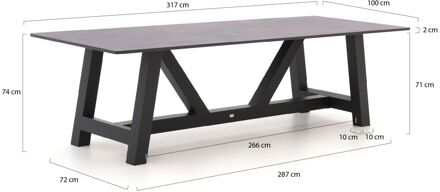 Bellagio Bresimo dining tuintafel 317x100cm - Laagste prijsgarantie! Grijs