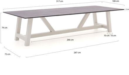 Bellagio Bresimo dining tuintafel 317x100cm - Laagste prijsgarantie! Grijs