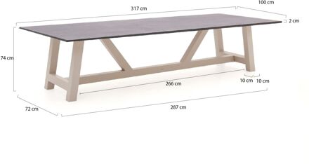Bellagio Bresimo dining tuintafel 317x100cm - Laagste prijsgarantie! Taupe